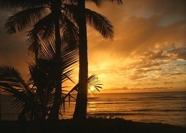 Beautiful sunset  Halama Street  